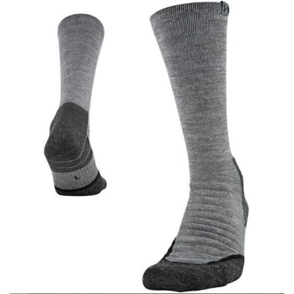 Under Armour Mens 7-8.5 Womens 6-10 Gray Heather UA Hitch All Season Boot Socks - Picture 1 of 6